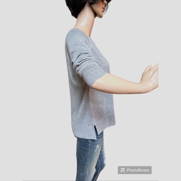 Zara Grey Light Knit Split Hem Top, S - Picture 2 of 10